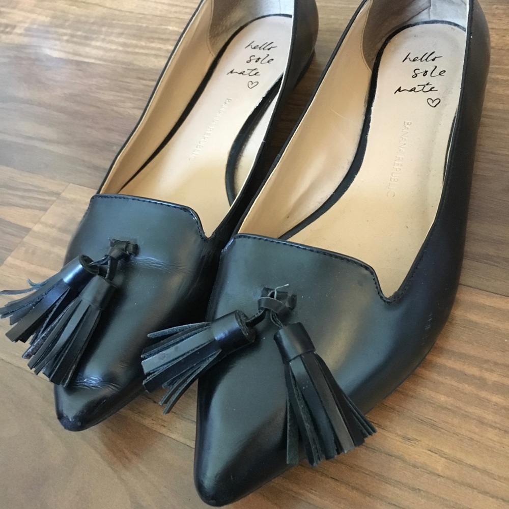 Banana Republic Black Ballerina Flats with Tassels